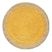 Produktbild Green Decore Handgefertigte geflochtene runde Naturfaser Jute Teppich, Natur (150 cm Durchmesser, Oculus Yellow)