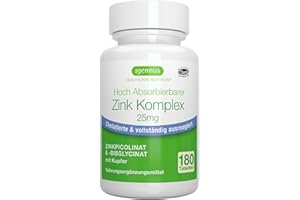 ‎IGENNUS HEALTHCARE NUTRITION Zink Chelat 25mg, Zinktabletten hochdosiert mit Kupfer, Bisglycinat & Picolinate für gesunde Haut, Immunsystem, und Zellgesundheit, Clean Label, 180 Tabletten, von Igennus