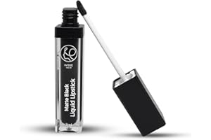 Wisse Make Up MATTE BLACK Liquid Lipstick Lip Gloss, Highly Pigmented, Long Lasting, Full-Coverage, Vegan and Cruelty-Free