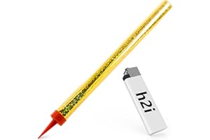 ‎PARTYARTILEL-24 24 Stück je 18 cm h2i Eissterne Zaubersterne Eisfontäne für Verlobung-Hochzeit-Geburtstag Party-Feuerwerk als Deko für Kuchen Torten Flaschen, Hülle in gold + unser h2i Feuerzeug