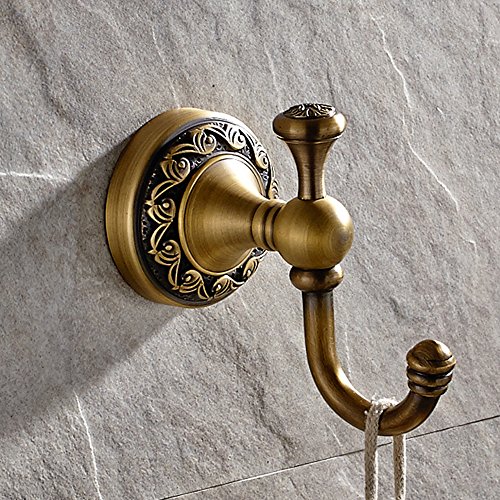 Weare Home Klassic Einzeln Handtuchhaken Handtuchhalter Handtuchstangen, Retro Solide Kupfer mit Einschnitt Bronze Beschichtung Wandmontage Haltbar für Küche Badzubehör Badaccessoires Dekor - 5