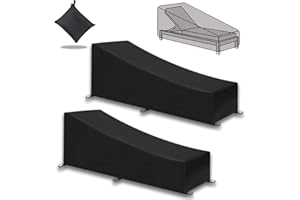 CRRYNUO 2er Pack Gartenliege Abdeckung, 200x70x40/75cm Sonnenliege Schutzhülle,Abdeckung Wasserdicht,Winddicht UV-Beständiges,210D Oxford Gewebe Schutzhülle für Sonnenliege Liegestuhl Deckchair - Schwarz