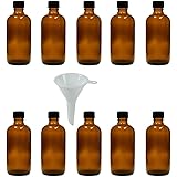 Viva Haushaltswaren - 10 x Tropfflasche 100 ml, kleine Glasflaschen mit Tropfeinsatz aus Braunglas, als Apothekerflasche verw