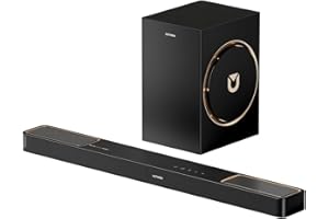 ULTIMEA Soundbar 3.1.2ch con Dolby Atmos, Impianto Audio Surround per TV con Subwoofer da 6.5", Soundbar per TV, Sound Bar con Subwoofer per Home Theater, BT 5.4, HDMI eARC, Skywave F30 Boom