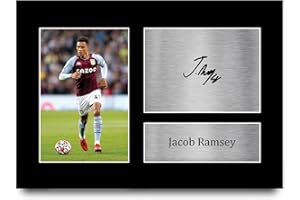HWC Trading A4 Jacob Ramsey Aston Villa Regali Stampati Autografo Firmato Foto Per Gli Appassionati Di Calcio E Sostenitori