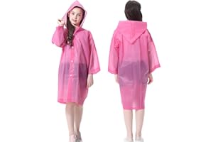 COSOWE Rain Ponchos Raincoats for Kids, 2 Packs Rain Coats Jacket Reusable with Hood for Boys Girls Disney Hiking Camping Outdoor