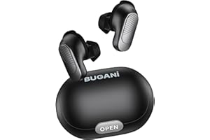 BUGANI Bluetooth In-Ear Headphones, Bluetooth 5.3 True Wireless, Noise Cancelling Earbuds, IPX6, Deep Bass, 24 Hours, Ergonomic Fit, Touch Control, Black