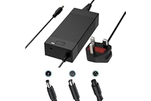 QKIIP 42V 2A Battery Charger, 36V Charger for Scooter Ebike, 3-in-1 Replacement Charger Compatible with Razor/Jetson/Voyage, Gotrax & Ninebot