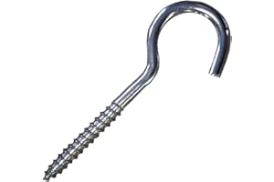 LLB Screw in Hooks Plain Ceiling Cup Screw-in Hooks M5 Large Heavy Duty Cup Hooks for Hanging Lights 5mm x 70mm (0.2" x 2.76") Box of 20pcs