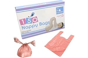 JKG 150 Pack Nappy Fragranced Bags - Tie Handle Baby Nappy Changing Disposable Bags | Scented Bin Adult Waste Sacks | Scented For Dog Poo