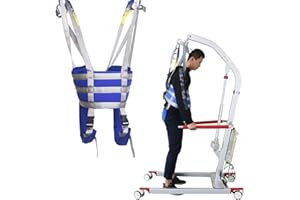 GeRRiT Aides À La Marche Debout Sangle, Élingue de Toilette pour Patient, Équipement de Levage Médical, Ceinture de Transfert Médicale avec Soutien à Quatre Points