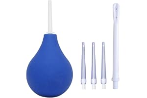 Enema Bulb Rektal Spruta Ren Silikon Douche Cleanse Kit för förstoppning, Kolon Rengöra med 5 Avtagbara Smala Munstycken För