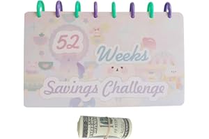 MURMAN Savings Binder - 52 Week Savings Money Challenge - 52 settimane di risparmio - Cartella budget divertente per risparmiare | Salvadanaio personale familiare per budget e risparmiare