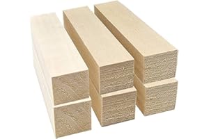 KOKSII 6Pcs Basswood Carving Blocks for Wood Beginners, DIY Carving Wood, Craft Material