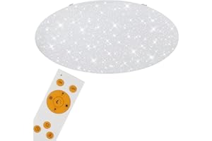 BRILONER - LED Deckenlampe 80cm mit Fernbedienung, dimmbar, Nachtlicht, warmweiß bis kaltweiß, ultra hell 9700 Lumen, 80 Watt, LED Lampe, Deckenleuchte, Wohnzimmerlampe, Küchenlampe, 80x9 cm, Weiß