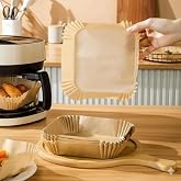 50 Adet Airfryer Pişirme Kağıdı - Kare Tek Kullanımlık Yanmaz Yapışmaz Kağıt - 16 cm Hava Frit&ouml;z&uuml; Kağıdı - Yağ Ge&ccedil;irmez Gıda 