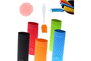 YouU 5 Pièces Silicone Hot Manche Titulaire Manique Poignée Manchon Poignée Manchon Résistant À La Chaleur pour Fonte, Casseroles, Poêles À Frire en Métal, Skillets, Grils