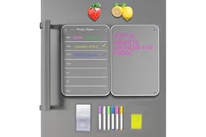 Acrylique Planning Semaine Magnetique, 2 Pack Calendrier Magnetique Frigo, Transparent Planning Semaine Magnetique, Planning Mensuel Magnétique Effaçable, 33 * 22cm (Set-1)