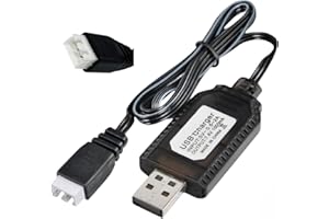 BAIWEIDUN 7.4V USB Charger Cable with XH-3Pin Plug Compatible RC Car/RC Plane/RC Tank/RC Boat and Other Remote Control Toys for Universal 7.4V Lipo Battery USB Charger with Battery Protection (1)