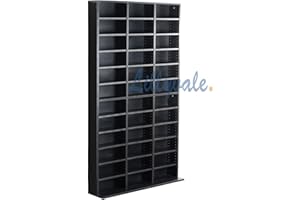 LILLYVALE 1116 CD/528 DVD Storage Shelf Rack Unit Adjustable Book Bluray Video Games(Black)