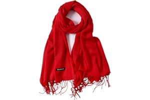 Coubeau Damski szalik zimowy z imitacji kaszmiru - jednolity kolor szalik - ciepły jesienno-zimowy szalik - muzułmański szal szalik