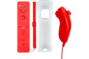 QUMOX Nunchuck Remote Controller and Joystick Compatible with Wii/Wii U (Red)