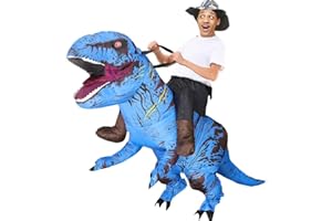 Rafalacy Inflatable Dinosaur Costume for Adult Blow up Ride-on T-rex Costume Funny Halloween Party Costume Dino Party Fancy Dress
