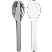 Mepal 105760013800 To Go Set Ellipse 3-teilig Nordic blue – Besteck für unterwegs. Bestehend aus Messer, Gabel und…