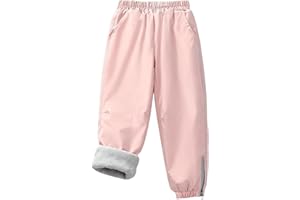 Exemaba Kids Waterproof Trousers Fleece Lining Girls & Boys Winter Warm Snow Pants for for Walking, Travelling, Hiking