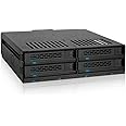 Icy Dock ExpressCage MB324SP-B 4 x 2.5 SATA 6Gbps/SAS pour HDD/SSD Rack Amovible dans 1 Baie 5.25" (Installation sans Outil)