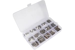 WALFRONT Key Stock Assortment - Steel Shaft Keys, Round Ended Feathered Key Set, 140Pcs Parallel Drive Shaft Key Stock