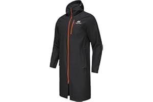 NORDIC OUTLAND Rain Jacket Men,Waterproof Breathable Long Raincoat with Hood Mesh Lining,Windbreaker for outdoor activities