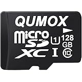 QUMOX 128GB Scheda memoria MICRO SD MEMORY CARD CLASS 10 UHS-I da 128 GB ad alta velocità Velocità di scrittura 40 MB/s Veloc