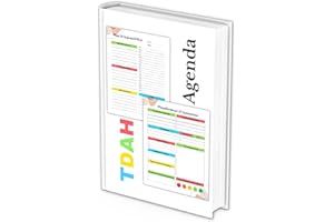Agenda TDAH: Planificateur Journalier Coloré, Non Daté, Hebdomadaire et Quotidien pour l'Organisation, la Gestion du Temps et de l'Argent, l'Humeur, la Gratitude et la Réflexion pour les TDAH Adultes