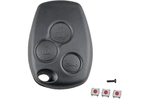 HooRLZ Coque Clé pour Renault Twingo, Master, Modus, Kangoo, Clio, Trafic, Duster, Vivaro, Espace - Boitier Clé et Télécommande 3 Boutons