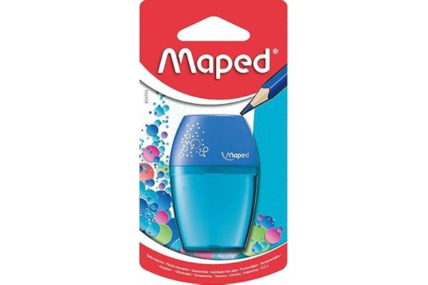 Maped 634753. Taille-crayon manuel avec un trou, avec réservoir amovible. Blanc