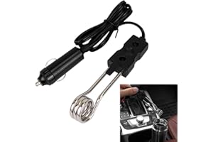 BASTOUR 12V Thermoplongeur Voiture, Chauffe-Eau D'Immersion De Voiture, Chauffe-Eau De Voiture, Mini Chauffe-eau d'immersion Portable Pour Voiture électrique, Réchauffeur d'immersion de Véhicule