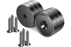 Neosmuk Magnete mit Loch,50kg Schwarz Extra Stark Neodym Magnet Schrauben,Magnete Rund,Starke Ringmagnete zum Anschrauben,Magnet mit Gewinde für die Wand.