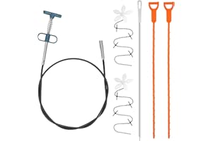FIHODONE 6 Stück Abflussreiniger Krallengreifer,Rohrreinigungsspirale Drain Free,70cm Abflussreiniger Sticks,Spirale Abfluss Rohrreinigung für Waschbecken Badewanne Abwasserkanäle