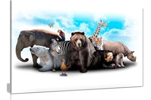 PANTHER PRINT Wild Animals Nursery Canvas Wall Art Picture Print (24x16in)