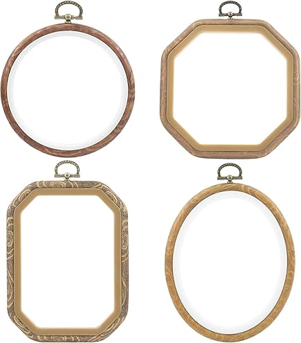 ZOOQUE 20 stuks borduurlijsten, bamboe, borduurframes van hout voor kruissteek, handwerk, decoratie en doe-het-zelf projecten (10 cm, 20 stuks