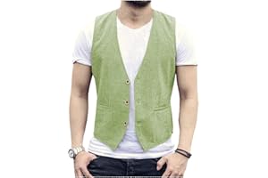 AeoTeokey Herren Sommer Leinenweste Anzug Weste Casual Weste Regular Fit