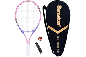 Senston Raqueta de Tenis 19/23/25,One-Piece-Desgin Raqueta Tenis, Incluido 1 Bolsa de Tenis / 1 Grip / 1 Amortiguadores