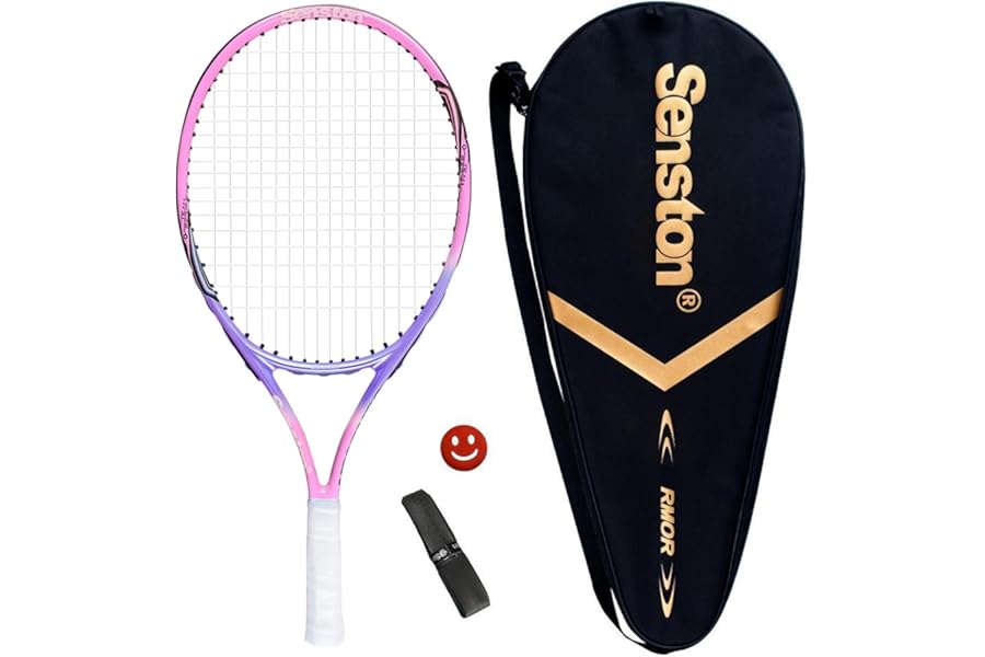 Senston 19'' 23'' 25'' Tennis Racket with Racket Bag, Lightweight Tennis Racquet, 1 Grip, 1 Vibration Dampeners