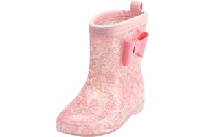 WESALOES Stivali da Pioggia Bambina Colorati Antipioggia Stivali Gomma Bimba Impermeabile Stivaletti Ragazza Scarpe da Pioggia Stivali Leggeri Stivaletti da Pioggia Bambini 2-7 Anni
