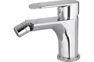 VALAZ Grifo Bidet Cromado | Grifo Monomando Lavabo, Mezclador Agua Fría y Caliente, Ahorro de Agua | Instalación Facil y Rápida | Latón, Inoxidable, Elegante, Redondo, Serie Turia