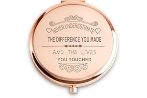 QUSTGO Inspirational Gift for Women Girls Her, Personalised Compact Mirror for Adult Teen, Custom Encouragement Small Mirror for Christmas, Secret Santa, Stocking Filler, Graduation, Birthday