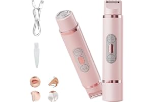 TELODA Electric Bikini Trimmer for Women - 2-in-1 Rechargeable Shaver, IPX7 Waterproof Wet/Dry Hair Remover for Body, Face & Sensitive Areas, Painless & Easy to Clean​(Pink)