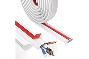 Conwang 1M White Cable Management Trunking Self Adhesive,Wire Covers for TV Cables Hider,Cable Hiders Tidy for Wall,Mini Wire Trunking to Hide 2-3 Wires for Electric Cables