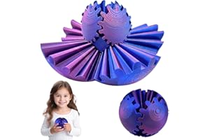 ADDLIVE 3D Printed Gear Ball, 9cm Gear Sphere Spinner Fidget Toy, Gear Ball Fidget, 3D Printed Spin Ball, Gear Sphere Cube Fidget Toy, Gear Ball for Stress Relief Anxiety Relax (Purple)
